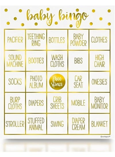 Buy 73410 Gold Baby Shower Bingo Game For 8 in Saudi Arabia