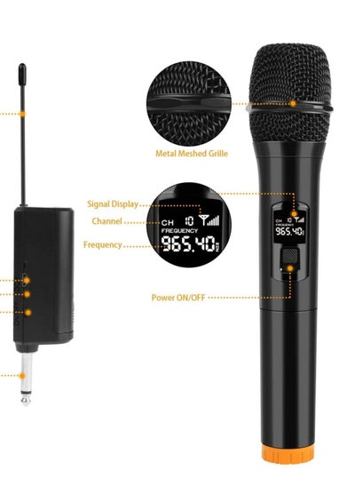 اشتري 2 pack Wireless Unidirectional Microphone HAndheld Mic With Receiver 1/4 Output For Conference/Weddings في الامارات