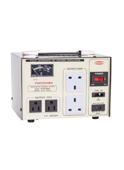 Buy 500W 13A Automatic AC Voltage Regulator White and Black 23 x 23 x 16.4 cm 22302 in Saudi Arabia