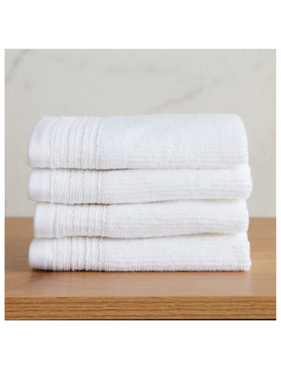 Buy Crete 600 GSM Turkish Cotton 4-Piece Fingertip Towel Set 30x30cm. in Saudi Arabia