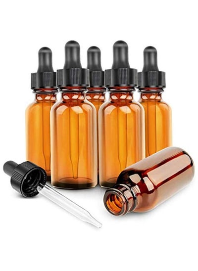 اشتري Glass Bottles Essential Oils Glass Eye Dropper 30 ml (1oz) Essential Oils,Glass Eye Dropper Dispenser for Essential Oils, Kitchen Tools, Chemistry Lab Chemicals, Colognes, Amber, 1 fl oz 6 Pack في الامارات