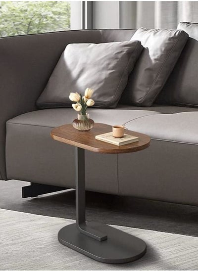 Buy Small Side Table, C Shaped End Table for Sofa and Bed, TV Tray Table with Metal Frame for Couch, Living Room, Bedroom in UAE