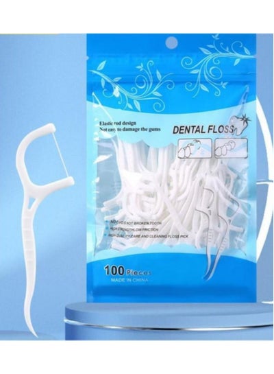 Buy 100-Piece Micro Mint Dental Flosser Set in Saudi Arabia
