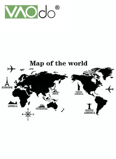 Buy World Map Wall Sticker Removable PVC Waterproof Material Home Decoration Suitable For Office Living Room Bedroom Decoration Wallpaper in UAE