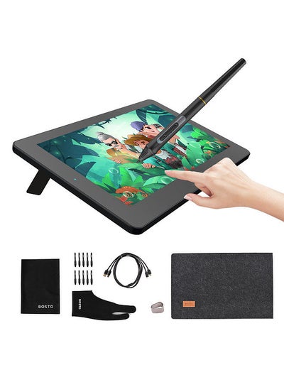 اشتري BT-12HDT Portable 11.6 Inch HD H-IPS Touchscreen LCD Graphics Drawing Tablet 1366*768 Display with Tilt Function USB-Powered Low Consumption Drawing Tablet في السعودية