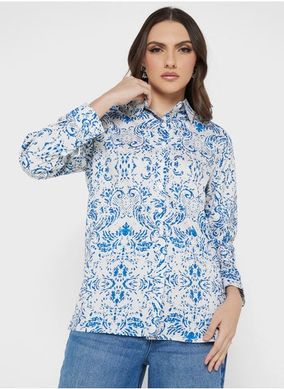 اشتري Printed Button Down Shirt في الامارات