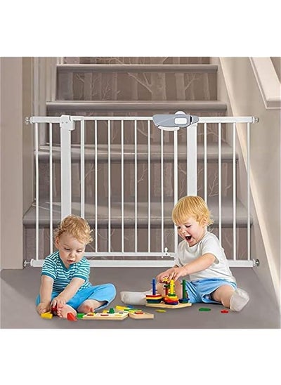 اشتري Auto Close Safety Baby Gate, Extra Wide Child Gate with 20 cm Extension Kit Maximum Suitable For 104 cm, Baby Gates for Stairs & Doorways, Easy Install (Safety Railing + 20cm Extension Kit) في السعودية