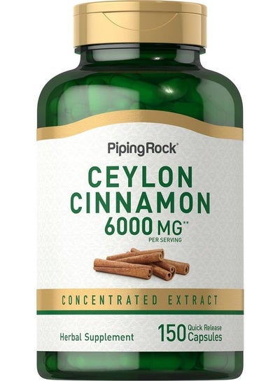 اشتري Ceylon Cinnamon Capsules 6000mg | 150 Count | Herbal Extract Supplement | Non-GMO, Gluten Free في الامارات