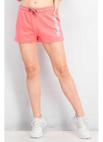 Buy Women Drawstring Brand Logo Short, Coral in Saudi Arabia