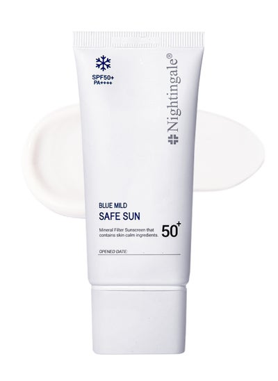 Buy Face Sunscreen SPF50 Blue Mild Safe Sun 50ml For All Skin Types and Skin Tones in UAE