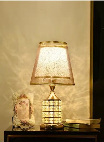 Buy Modern Luxury Design Crystal Bedside Table Lamp 26 x 41 Centimeter in UAE