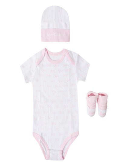 Buy Juicy Couture Baby Three Piece Set White in UAE