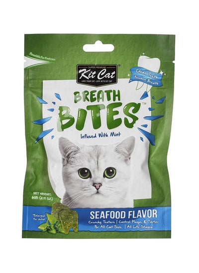 اشتري Breath Bites Seafoods Flavor Infused Mint Cat Treats 60g في الامارات