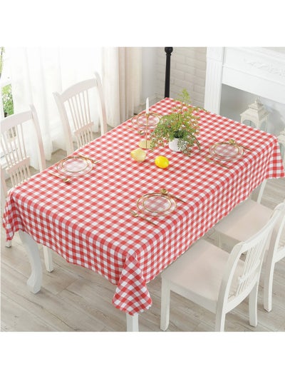 اشتري Rectangle Waterproof Vinyl Tablecloth, 100% Oil Proof Spill Proof Dining Table Cover, Wipe Clean PVC table Cloth for Summer Indoor and Outdoor Picnic, 140x180cm/55x71in في السعودية