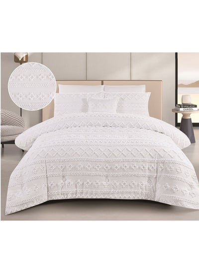 Buy Two-piece bridal bedspread with engraving design to add beauty and elegance to your room decor, 8 pieces, comforter size 260x240 cm in Saudi Arabia