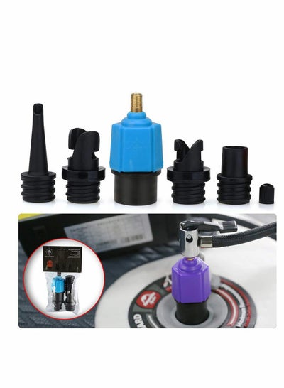 Buy Electric Pump Adaptor Compressor Air Valve Converter Multifunction Valve Adapter with 4 Air Nozzles for Halkey Roberts Valve, Stand Up Inflatable Paddle Board, Inflatable Bed, Inflatable Boat in Saudi Arabia