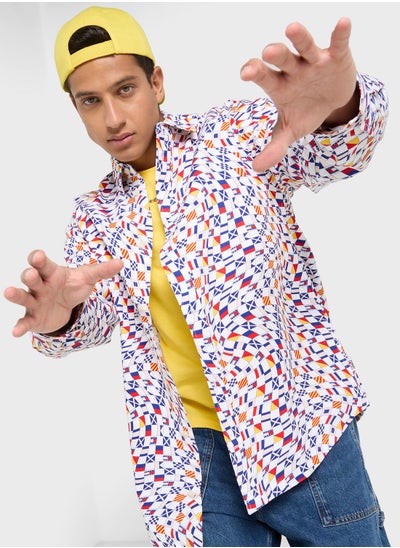 Buy Casual Aop Print Regular Fit Shirt in UAE