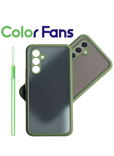 Buy Case for Samsung A54 5g Frosted Anti Falling Cover with Mobile Phone Lanyard Green in Saudi Arabia