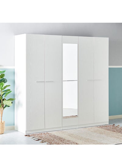 Buy Frankfurt 5-Door Wardrobe With Mirror 59.6x216x226.6 cm in UAE