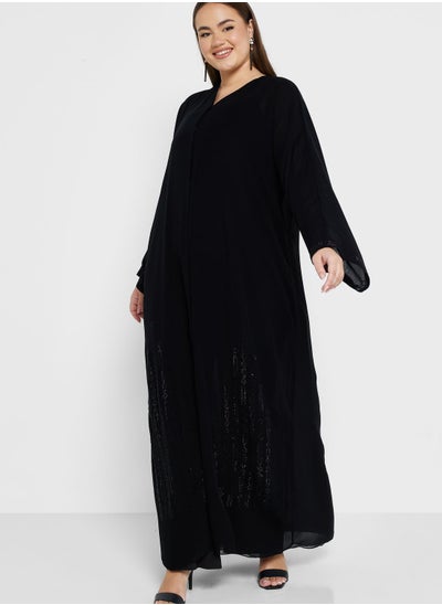 Buy Embellished Detail Abaya With Sheila in UAE