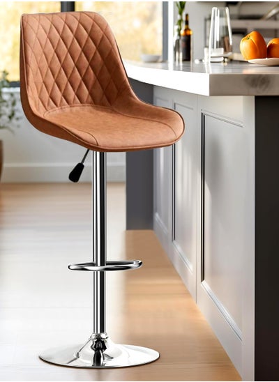 Buy Adjustable Barstools Swivel Counter Stool Leather Bar Chair in Saudi Arabia