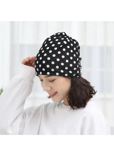 اشتري New Womens Snood Scarf Convertible Twist CapBlack and white dots Black and white dots في الامارات