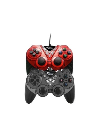 Buy COUGAR-EGY (9082) USB Wired Double Gamepad Turbo Controller with Vibration Function For PC or Laptop, 1.5 Meter (BLack and red) in Egypt