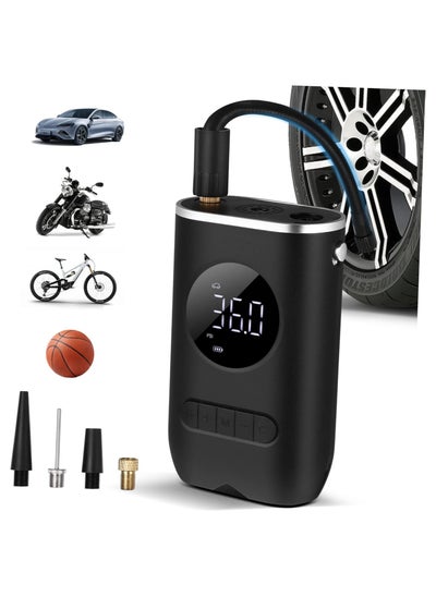 اشتري Electric Handheld Portable Air Compressor Car Digital Display Tyre Inflator for Auto Portable Mini Air Pump Wireless Abs Inflator في السعودية