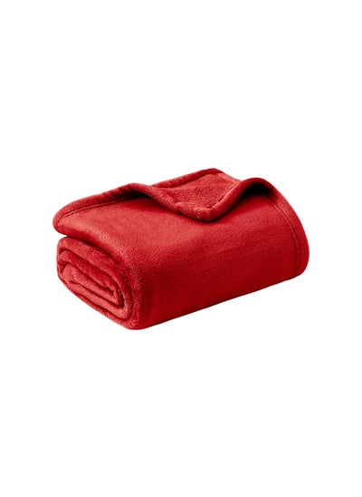 Buy Royal single Fleece blanket 310 GSM Extra Soft Fleece All Season Blanket 160 x 220 Red in UAE