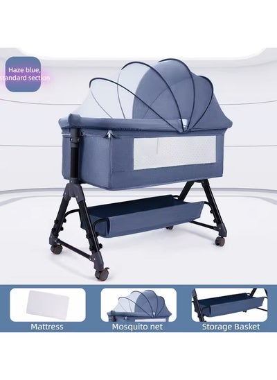 Buy Adjustable Metal Baby Bassinet Cot With Storage Space in UAE