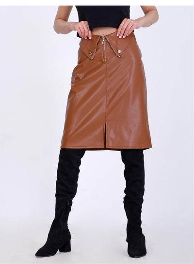 Buy Leather Skirt with Zipper in Front in Egypt