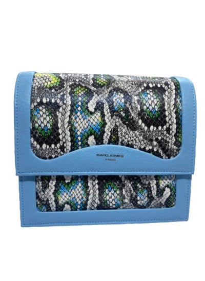 Buy Luxury women's leather bag, blue color with python leather, from David Jones in Egypt