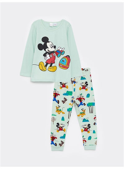 Buy Crew Neck Long Sleeve Mickey Mouse Printed Baby Boy Pajamas Set 2 Pack in Egypt