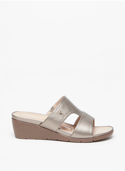 Buy Women's Solid Slip-On Sandals with Wedge Heels in UAE