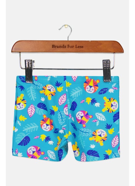 Buy Toddlers Boy Allover Print Shorts, Blue Combo in UAE