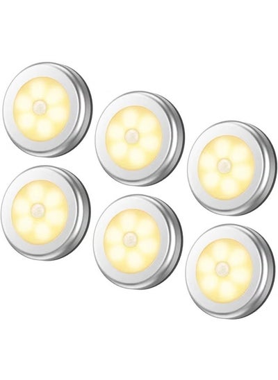 Buy 6-Piece Under Cabinet LED Lights with Sensor Warm White in Saudi Arabia