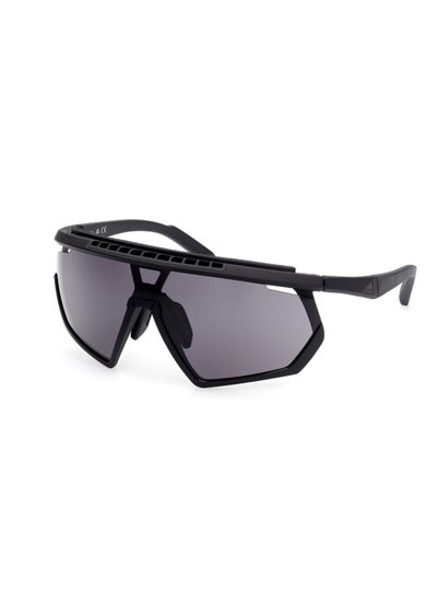 Buy Men's UV Protection Shield Shape Plastic Sunglasses SP0029-H02A00 - Lens Size: 0 Mm - Matte Black in UAE