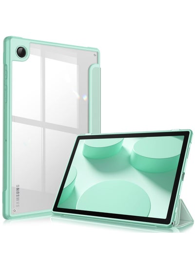 Buy Case Samsung Galaxy Tab A8 10.5 Inch (SM X200/X205/X207) Clear Shockproof Back Cover Built-in Pencil Holder Auto Sleep/Wake (Mint Green) in Egypt