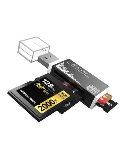 اشتري 4-in-1 USB 2.0 Micro SD Card Reader - 480Mbps, Compatible with MS Duo, SDXC, TF Cards, Works with Windows, Mac, Linux في السعودية