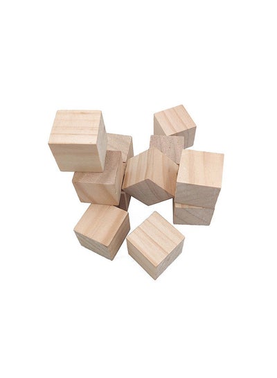 Buy Unfinished Wooden Blocks 15mm Pack of 50 Small Wood Cubes for Laser Engraver Crafts Making and DIY Home Decor Engraving Projects in UAE