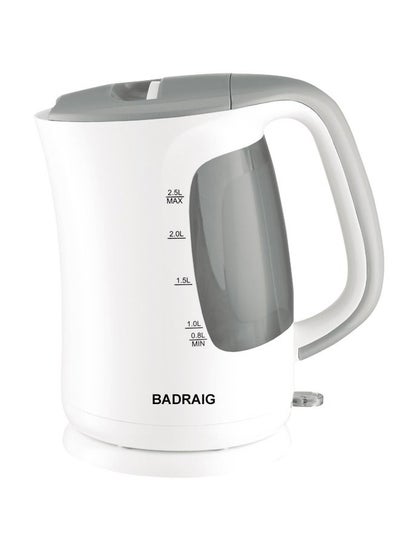 Buy Electric Kettle 2.5 L 2200 W White/Grey in Saudi Arabia