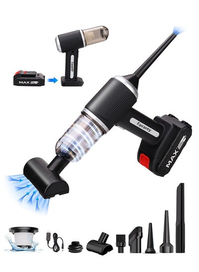 Buy Handheld Vacuum Cordless Electric Air Duster 10 Set,12V 4 in 1 to Wet Dry Dual Use, Can Home, Car and Pet Laptop Clean in Saudi Arabia