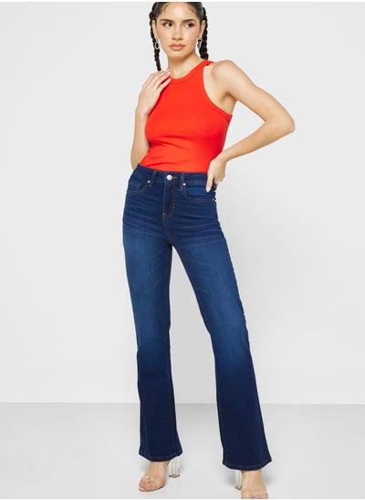 Buy High Waist Flared Jeans in Saudi Arabia