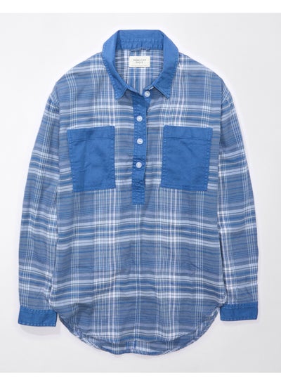 اشتري AE Oversized Plaid Pullover Shirt في مصر