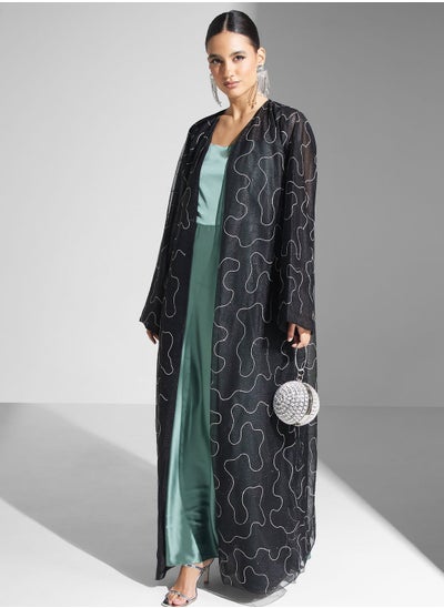 Buy Embellished Flared Sleeve Abaya in UAE