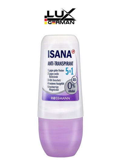 Buy ISANA Anti-perspirant roll-on invisible 5in1 150 ml in UAE