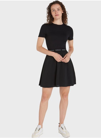 Buy Tie Detail Flare Dress in UAE