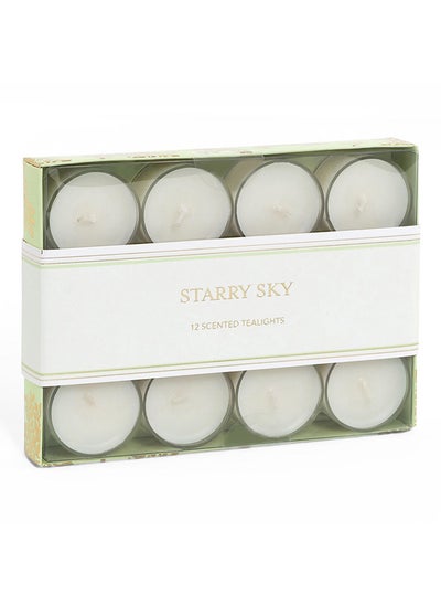 Buy 12-Piece Starrysky Tealight Candle Set, White in UAE