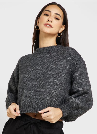 Buy Balloon Sleeve Knitted Sweater in UAE