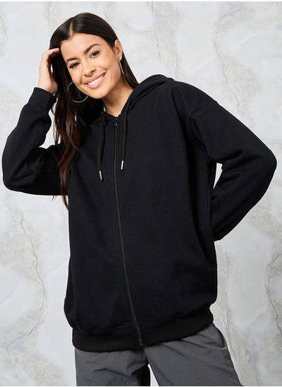 Buy Oversized Zip Through Longline Hoodie in Saudi Arabia